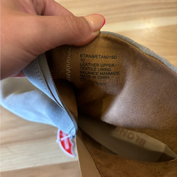 Blondo Women's Alida Waterproof Suede Ankle Bootie in Fallen Rock Gray Size 10 - Picture 11 of 15